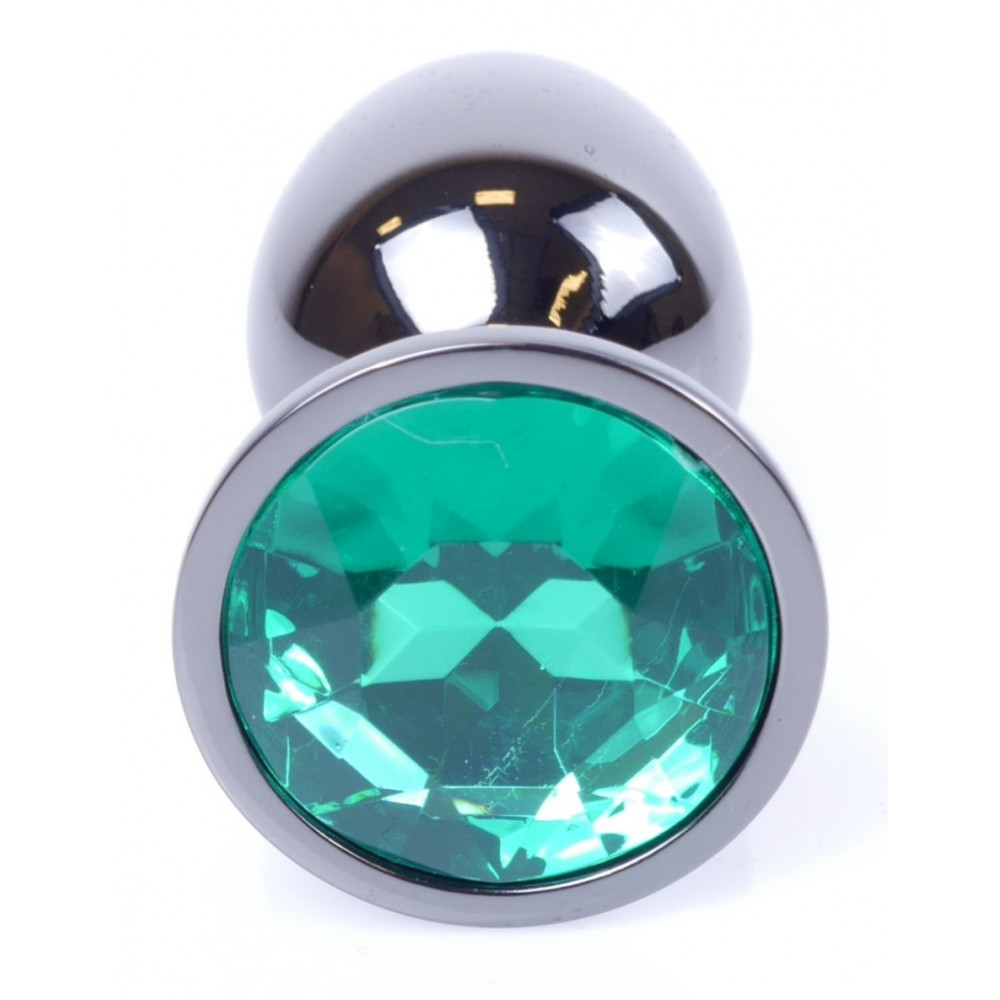 Анальные игрушки - Анальная пробка Boss Series - Jewellery Dark Silver PLUG Green S, BS6400033 7