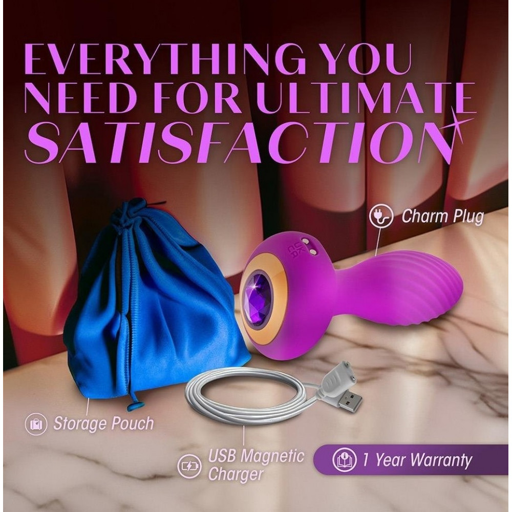 - Анальний вібратор зі стразом Blush Oh My Gem Charm Amethyst колір фуксія 5