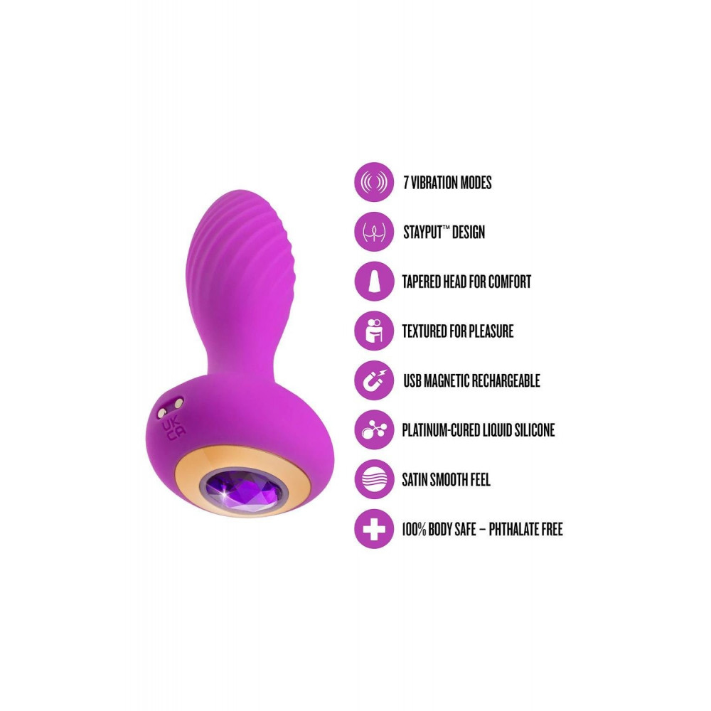 - Анальний вібратор зі стразом Blush Oh My Gem Charm Amethyst колір фуксія 4