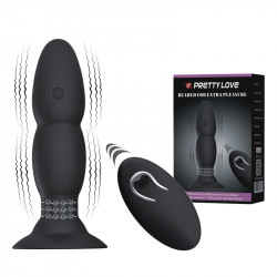 Анальный стимулятор с вибрацией и ротацией BI-040052W