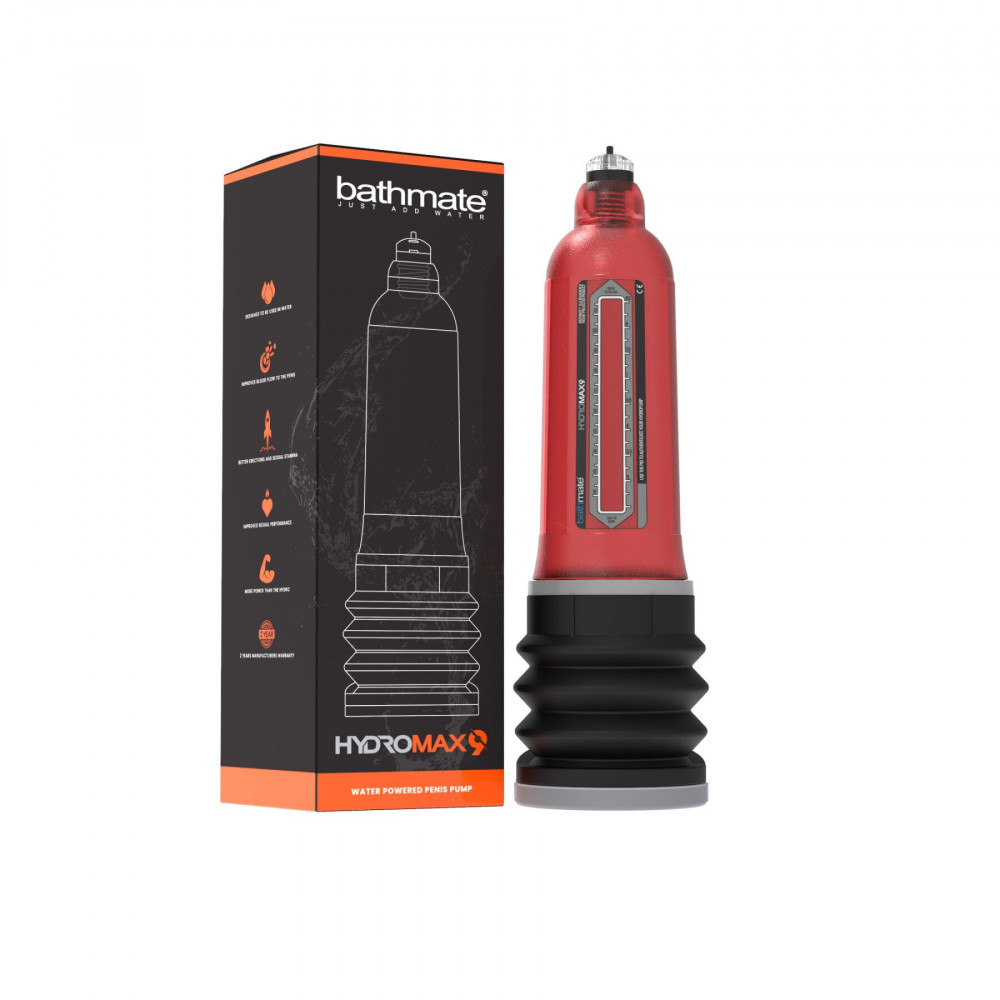 Помпи - Гідропомпа Bathmate Hydromax 9 Red, для члена довжиною від 18 до 23 см, діаметр до 5,5 см 1