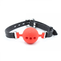 Кляп DS Fetish Mouth silicone gag L black/red