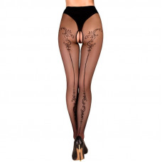 Колготки з декоративним візерунком позаду Ballerina's Secret та відкритим доступом, чорні, L/XL