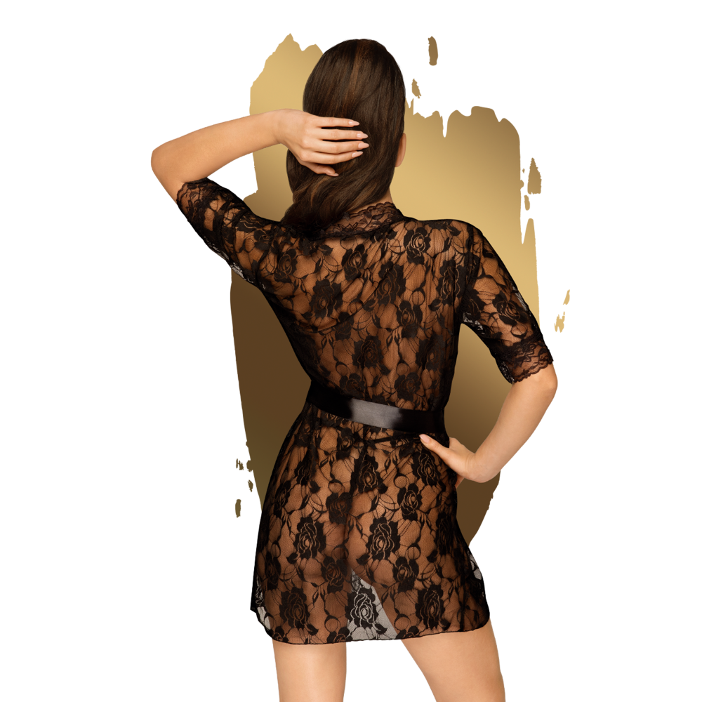 Разное - Кружевной халат Penthouse Sweet retreat black (S-L) 1