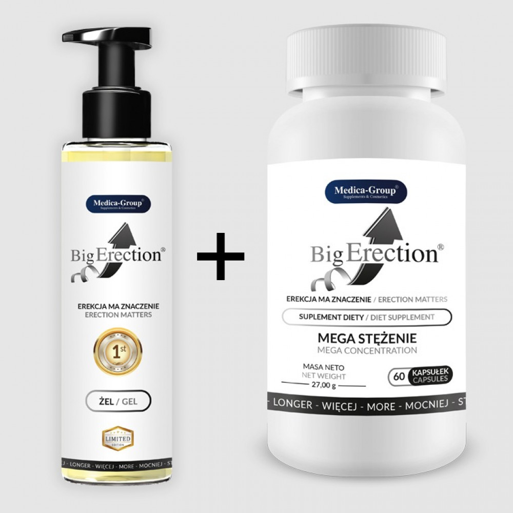 Різне - Лубрикант та гель 2-в-1 для ерекції та пролонгації BigErection Medica, 150 мл 2
