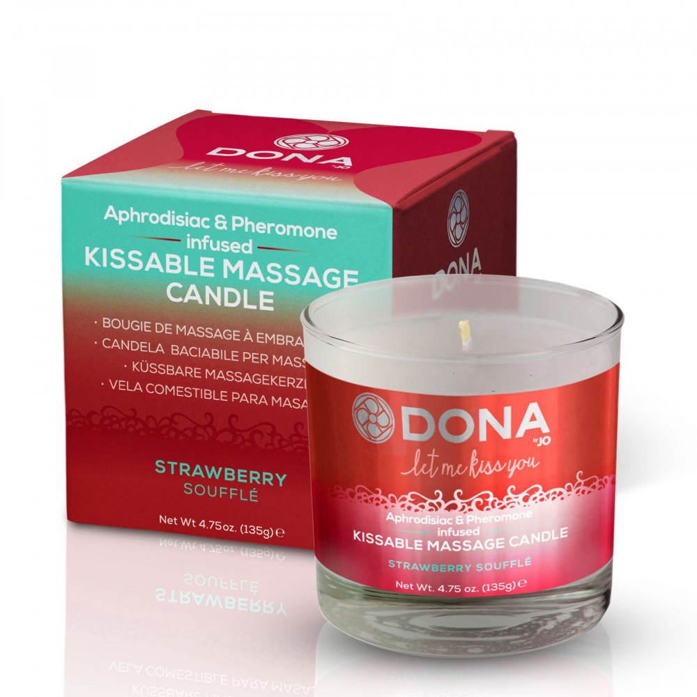 Массажные свечи - Массажная свеча DONA Kissable Massage Candle Strawberry Souffle (125 мл)
