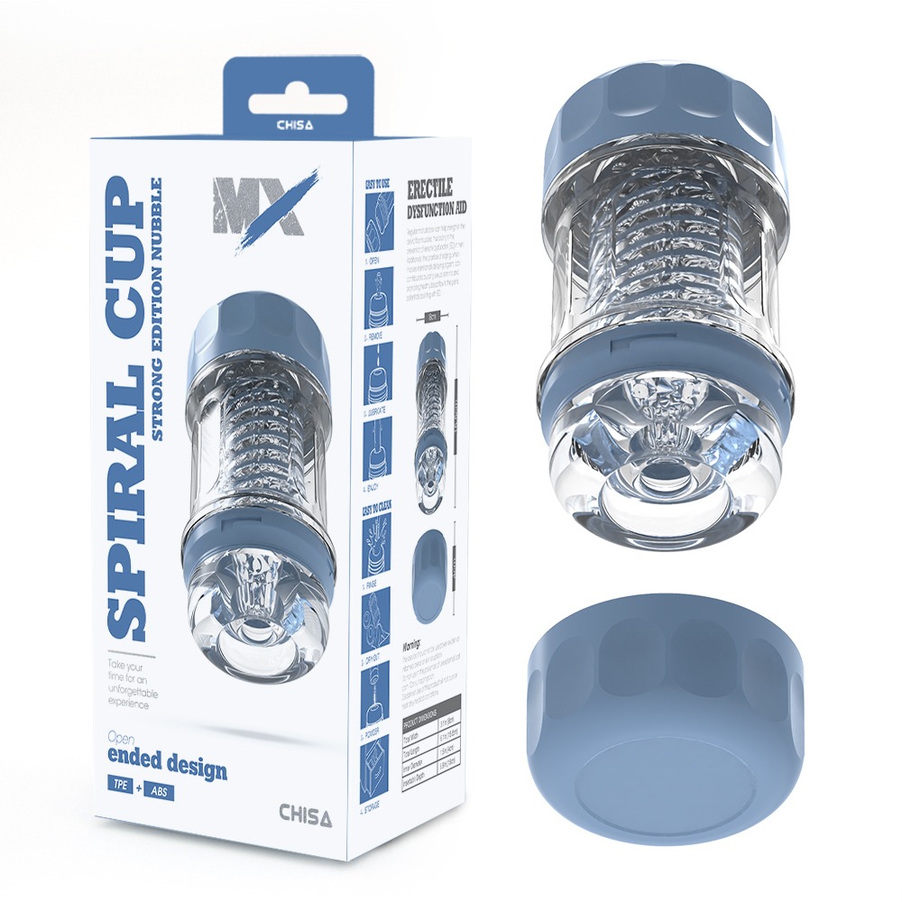 Разное - Мастурбатор в колбе Chisa MX Spiral Cup Stron прозрачно-голубой