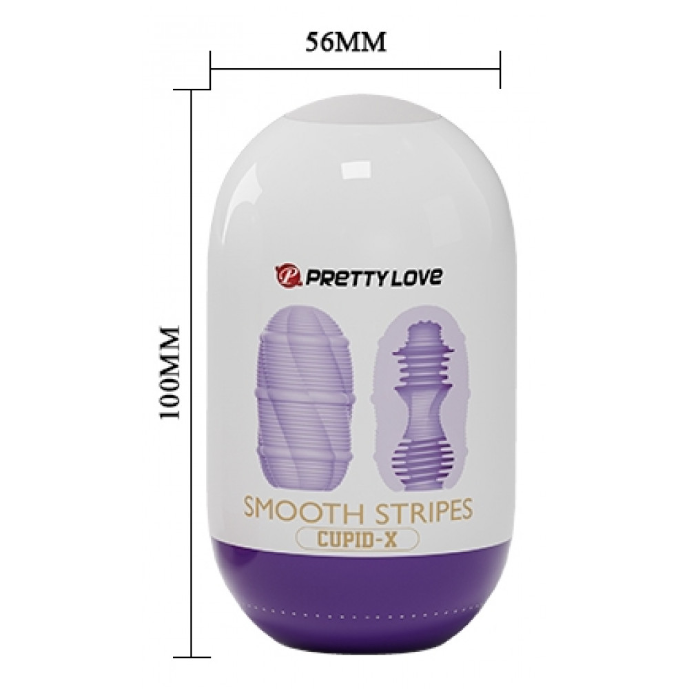 Різне - Мастурбатор яйце Pretty Love - Smooth Stripes Cupid-X, BI-014931-3 3