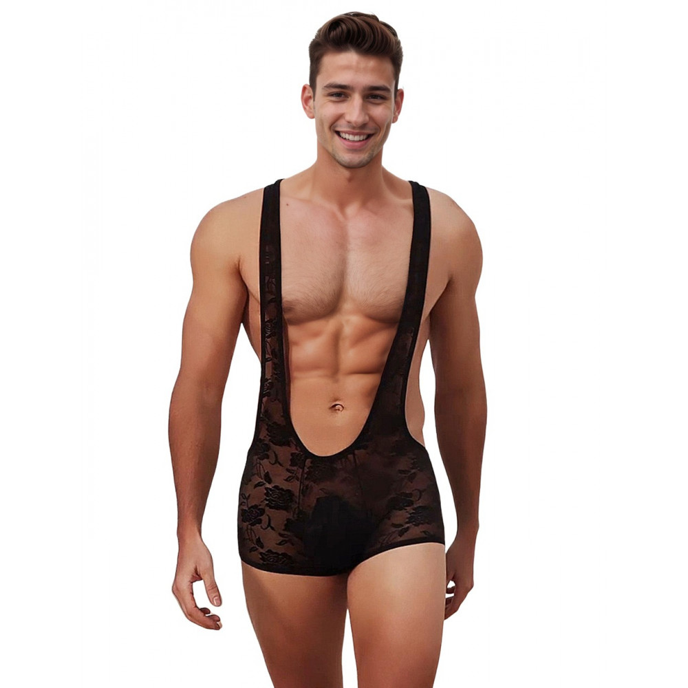 Різне - Чоловічий комбінезон-шорти Star Night мереживний, чорний, M