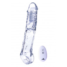 Насадка на пеніс реалістична NMC Ice Crystals Collection з віброкулею та пультом, прозора