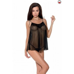 Пеньюар прозрачный MELANIA CHEMISE black S/M - Passion