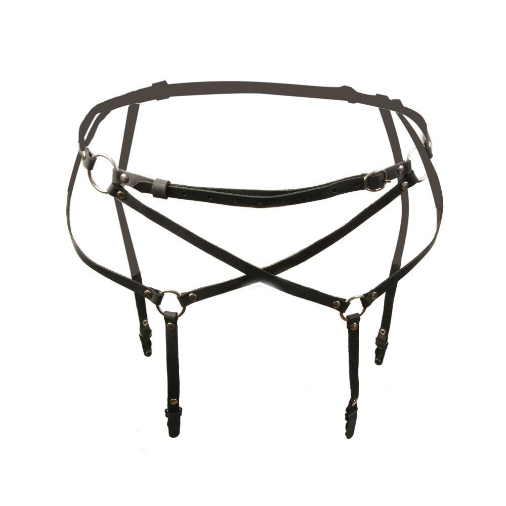 Різне - Пояс для панчох S4 Candy Hero, екошкіра, чорний, OS 4