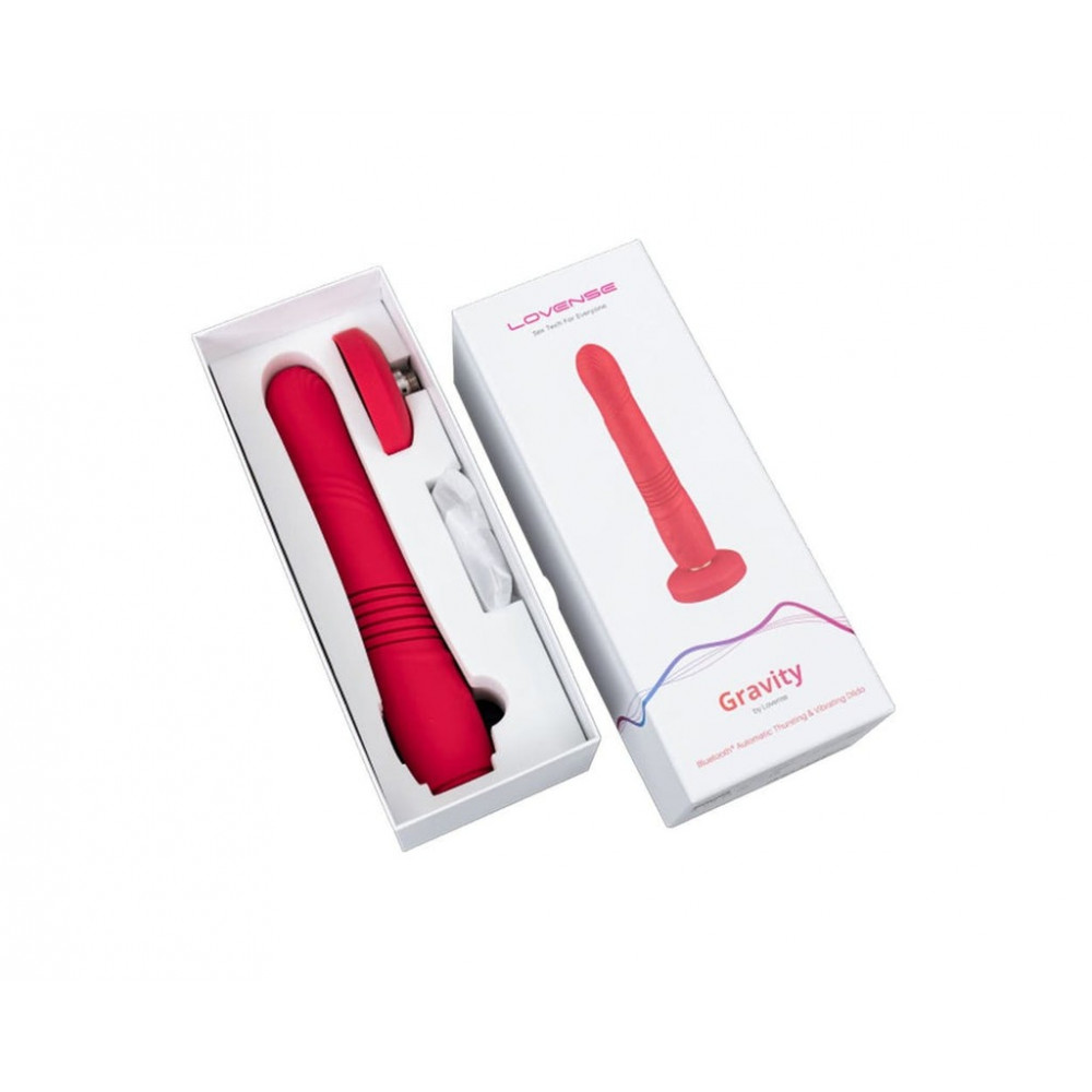  - Смарт вібратор-пульсатор Lovense Gravity червоний 23.4х3.7 см 2