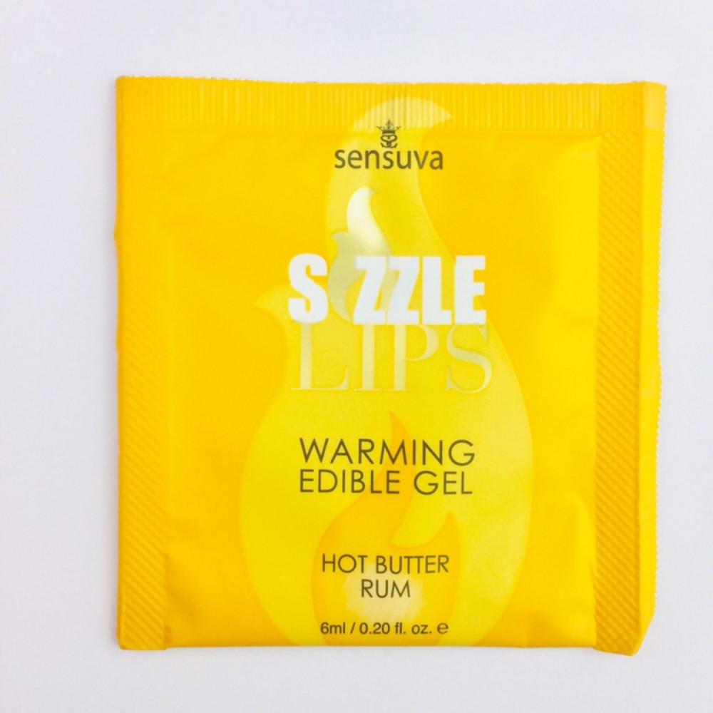 Массажные масла и свечи - Пробник массажного геля Sensuva - Sizzle Lips Butter Rum (6 мл)