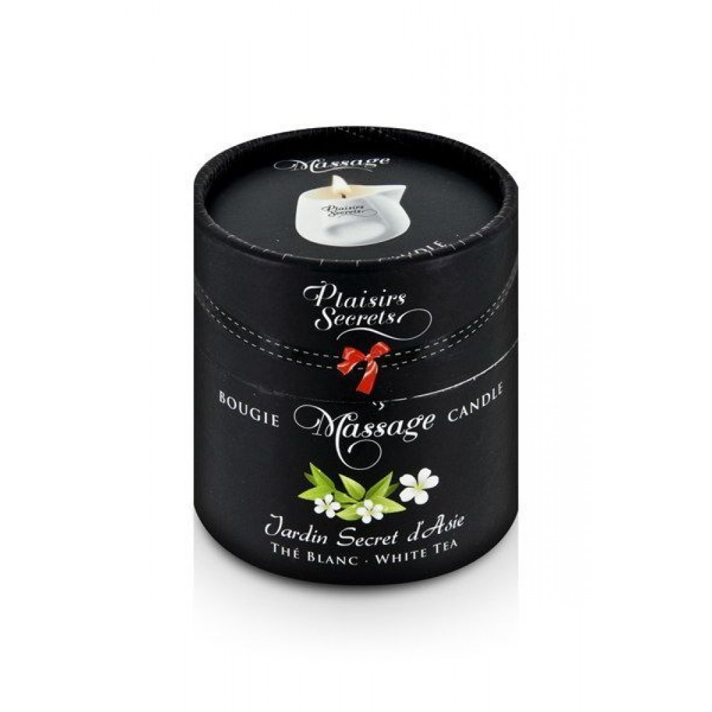 Массажные свечи - Массажная свеча Plaisirs Secrets White Tea (80 мл) подарочная упаковка, керамический сосуд 1