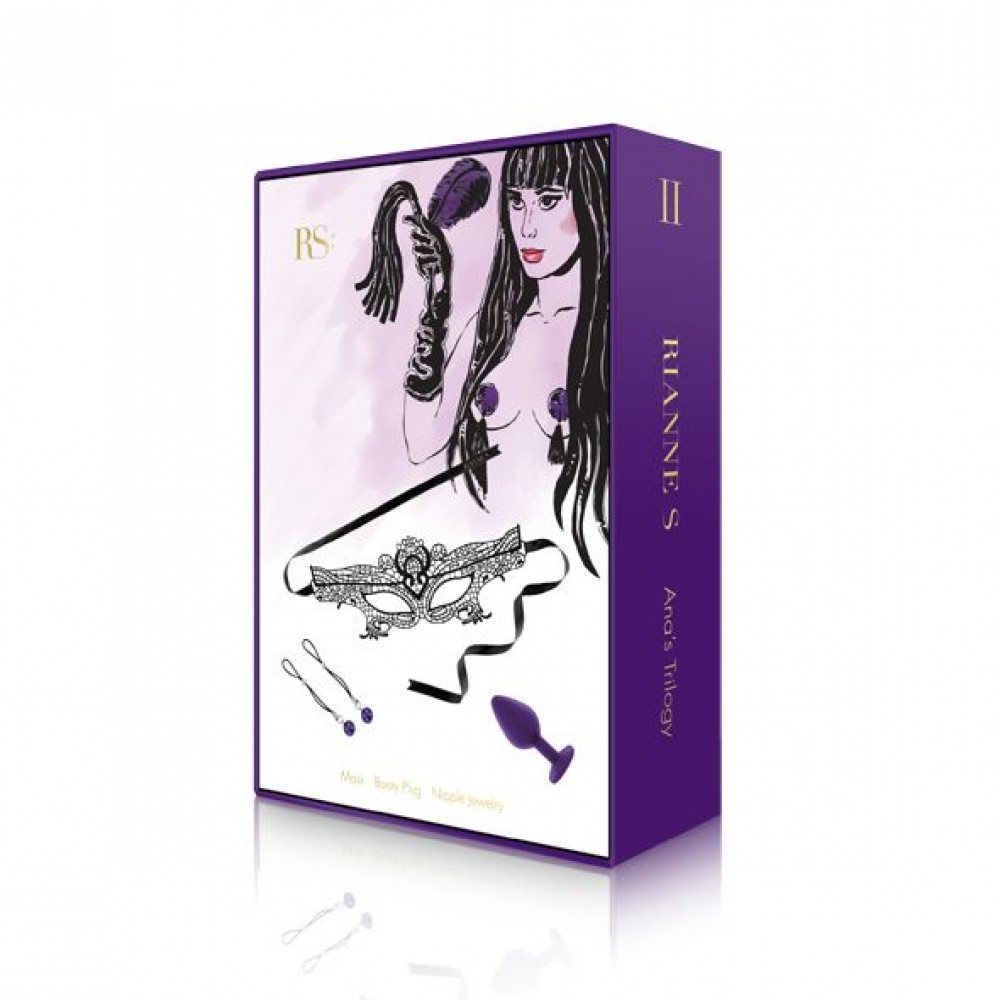 Подарочные наборы - Романтический подарочный набор RIANNE S Ana's Trilogy Set II: пробка 2,7 см, лассо для сосков, маска 7