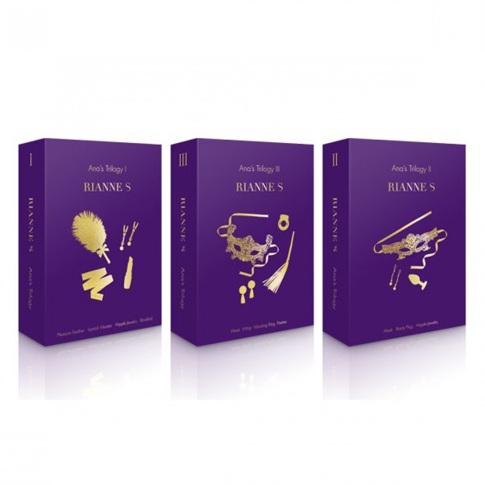 Подарочные наборы - Романтический подарочный набор RIANNE S Ana's Trilogy Set II: пробка 2,7 см, лассо для сосков, маска 1