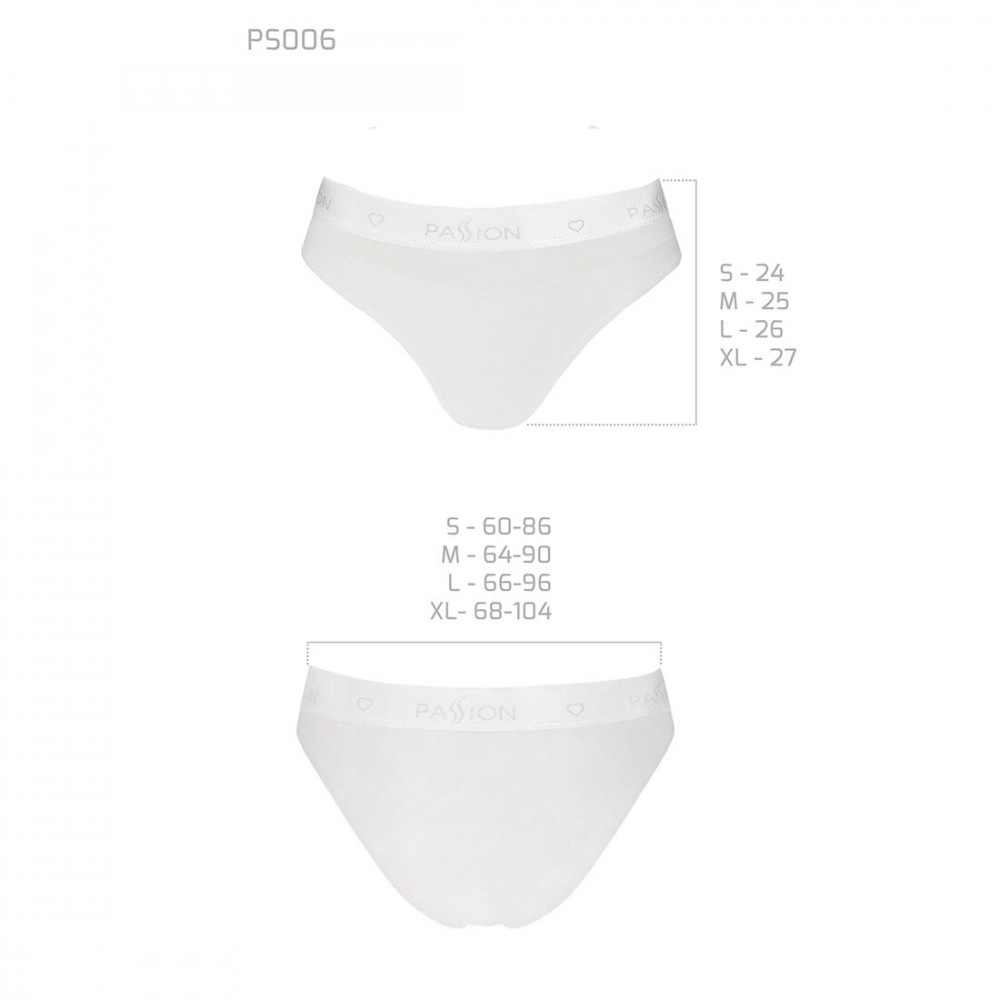 Эротические комплекты - Трусики с прозрачной вставкой Passion PS006 PANTIES white, size L 1