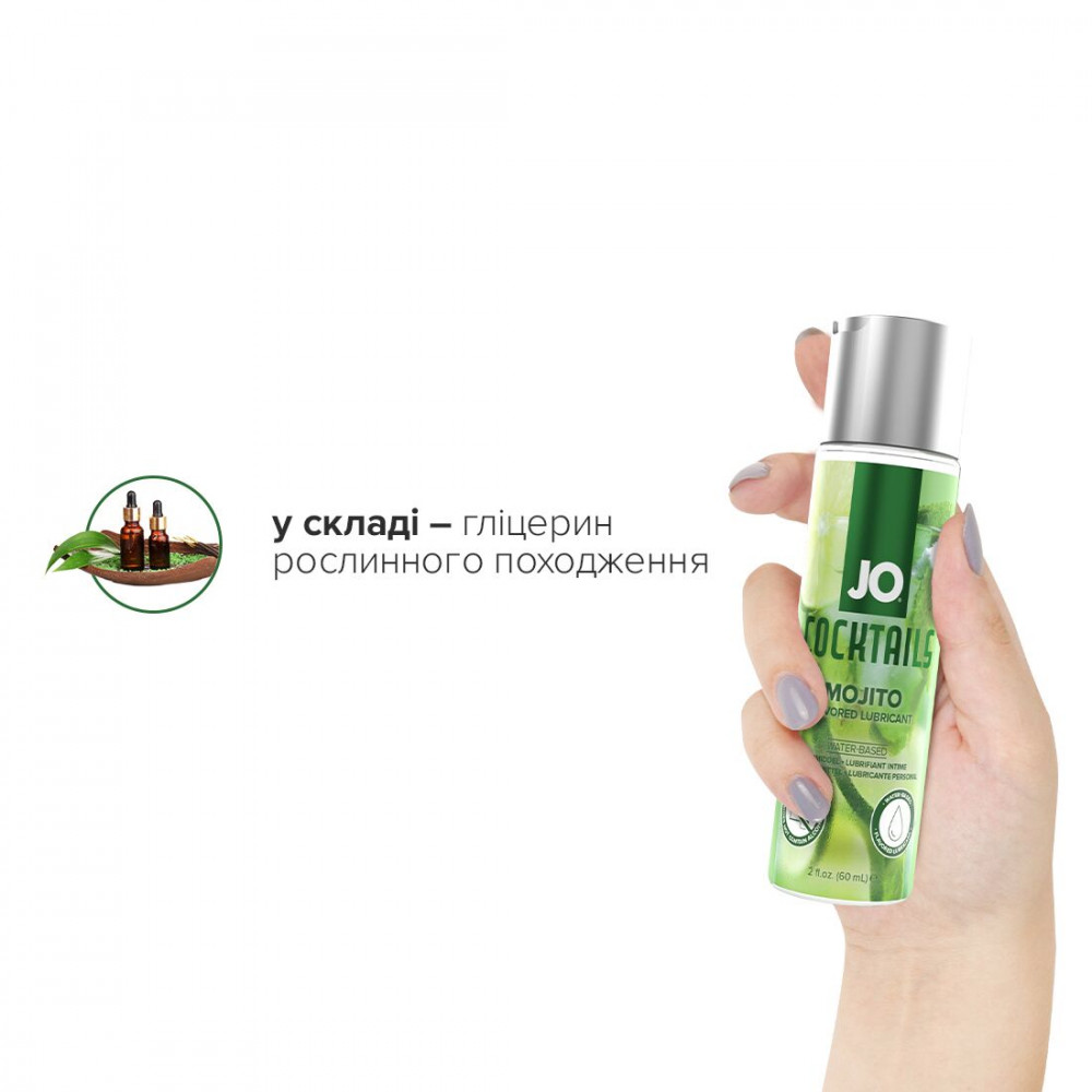 Оральные смазки - Лубрикант на водной основе System JO Cocktails - Mojito без сахара, растительный глицерин (60 мл) 2