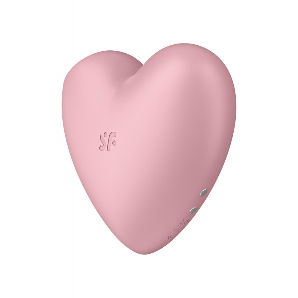 Вибраторы вакуумные - Вакуумный стимулятор-сердечко с вибрацией Satisfyer Cutie Heart Light Red 3