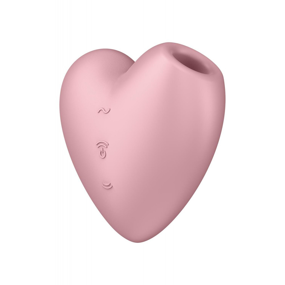 Вибраторы вакуумные - Вакуумный стимулятор-сердечко с вибрацией Satisfyer Cutie Heart Light Red