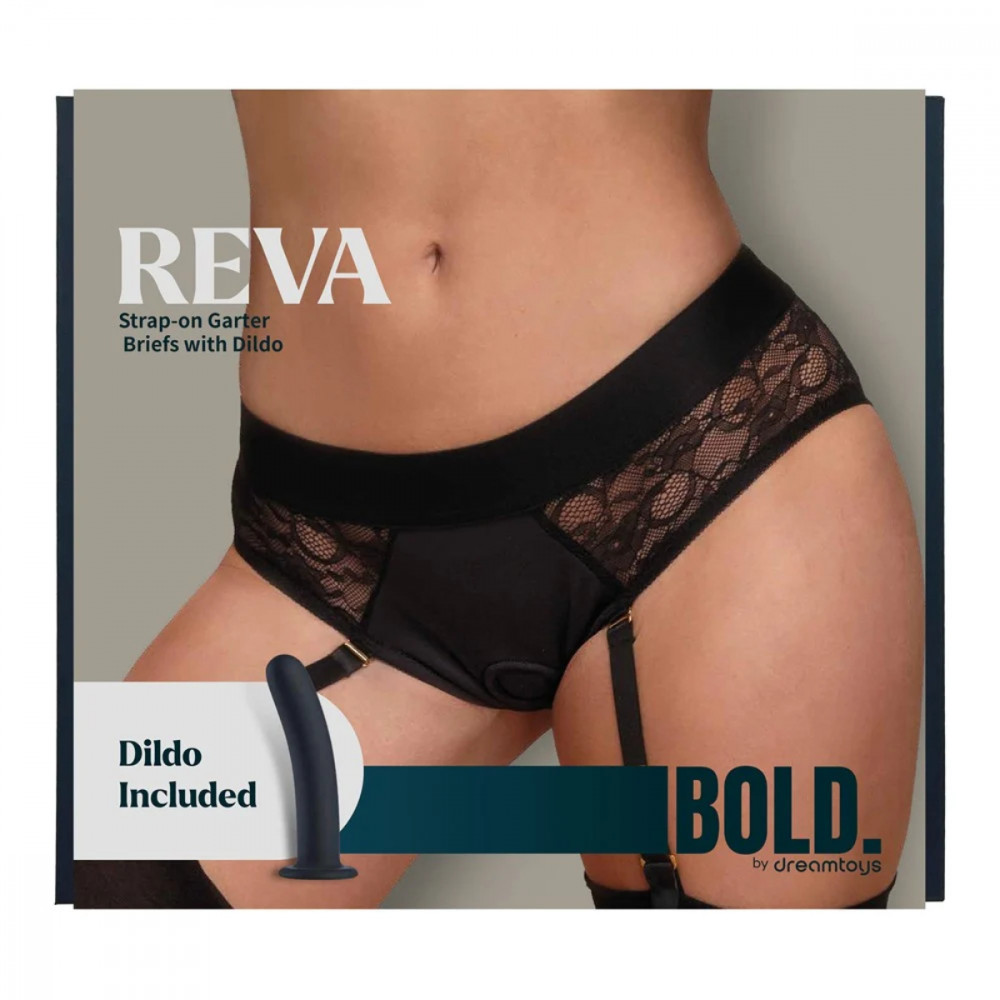 Страпоны - Страпон с трусиками-подвязками Dream Toys Bold Reva, черный, размер S 9