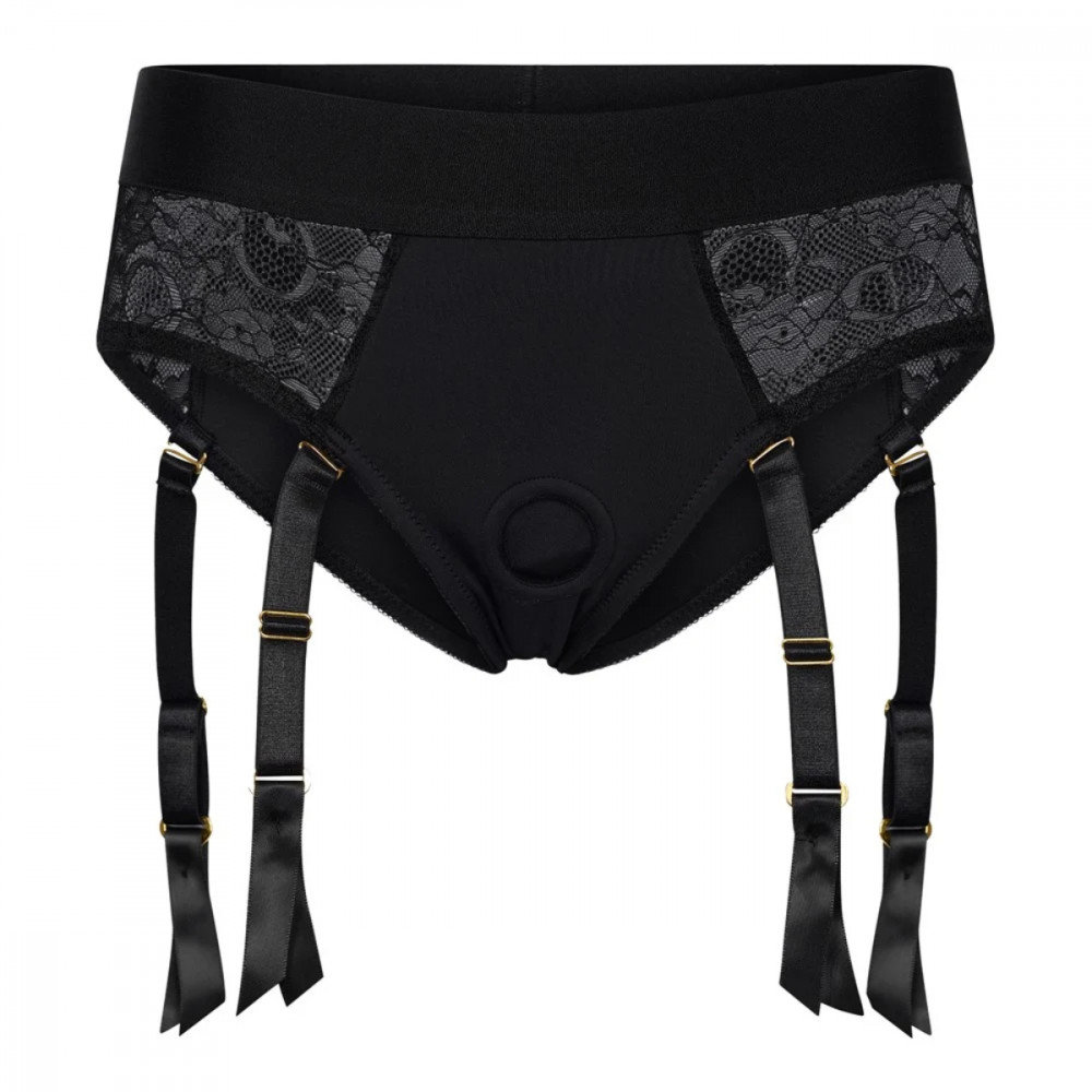 Страпоны - Страпон с трусиками-подвязками Dream Toys Bold Reva, черный, размер S 5