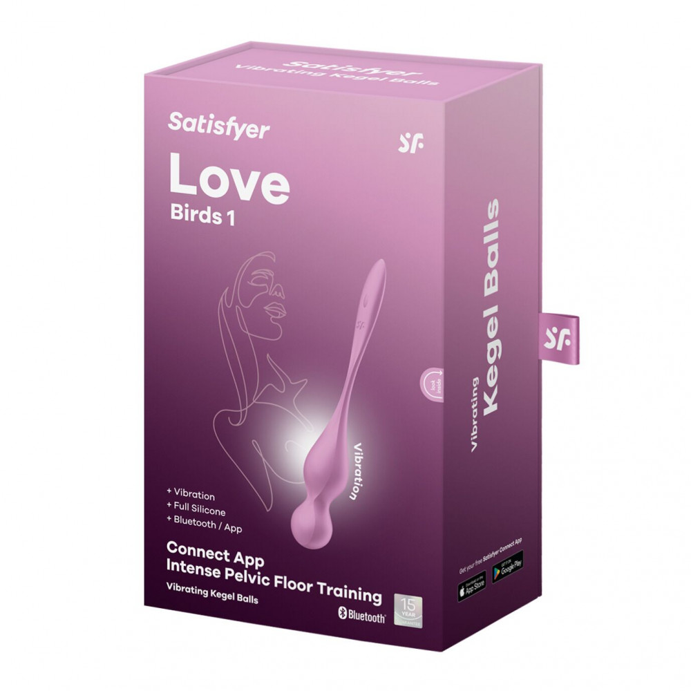 Вагинальные шарики - Вагинальные шарики с вибрацией Satisfyer Love Birds 1 Connect App Pink 6