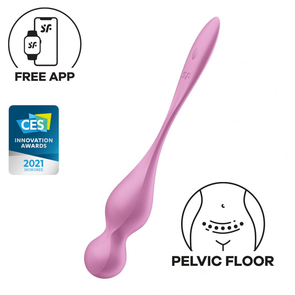 Вагинальные шарики - Вагинальные шарики с вибрацией Satisfyer Love Birds 1 Connect App Pink