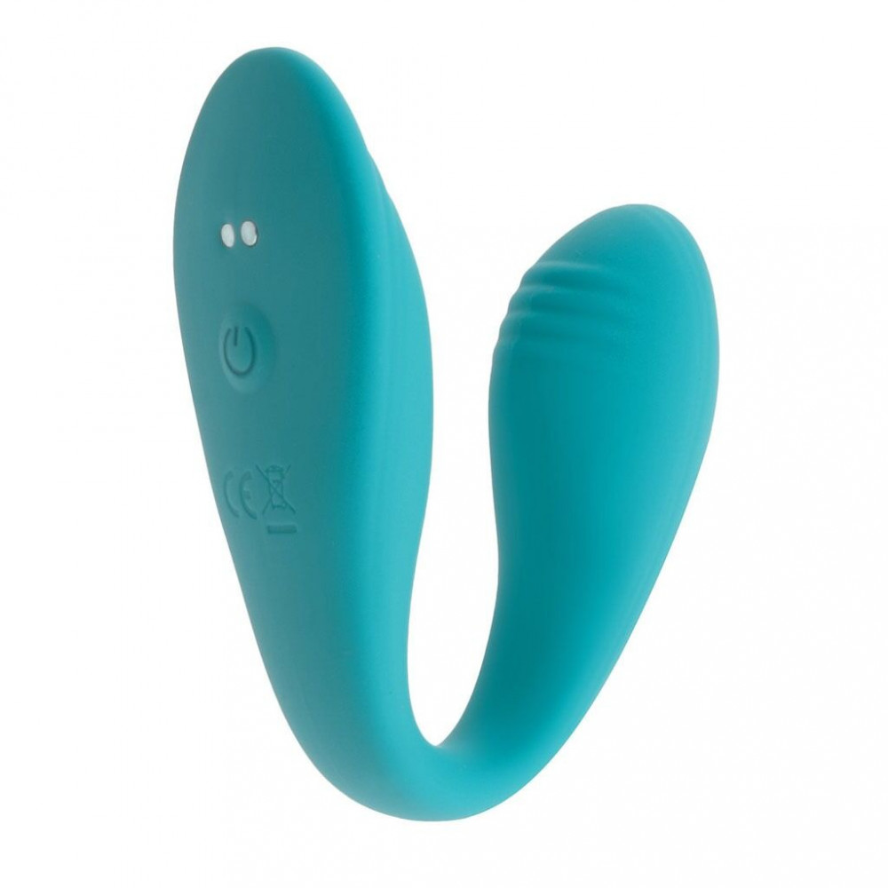 Игрушки для пар - Двойной вибратор S Pleasures Premium Delight, бирюзовый, для клитора и точки G, 10 режимов 1