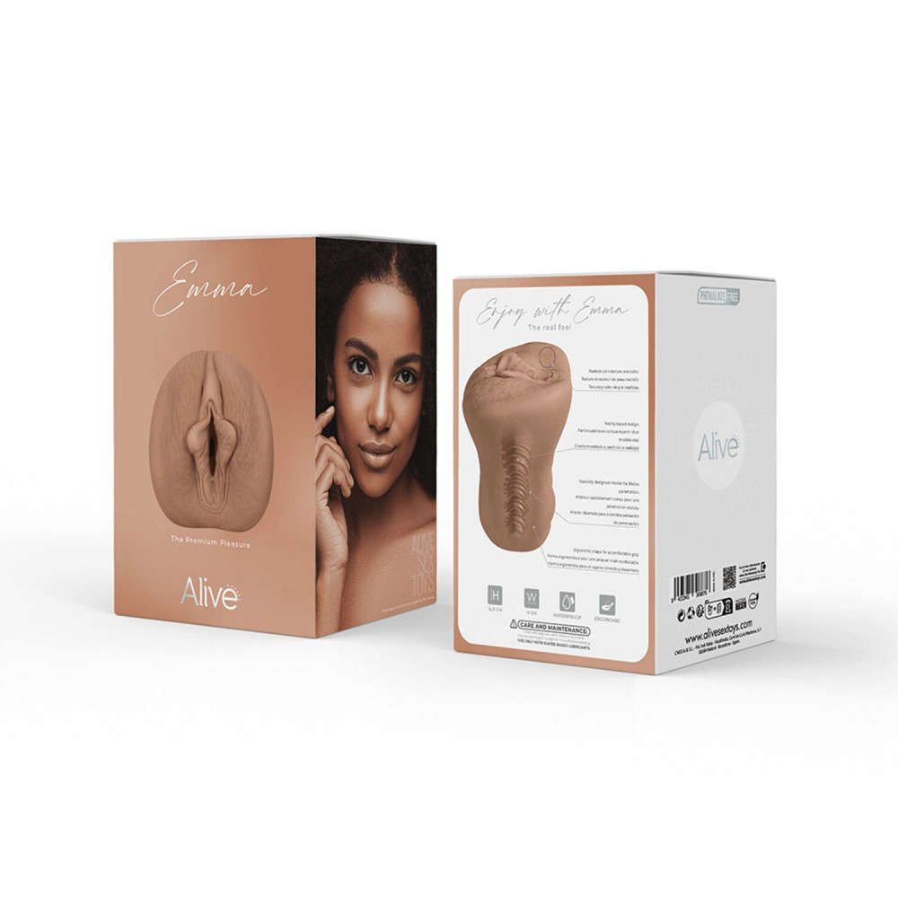 Мастурбаторы без вибрации - Мастурбатор-вагина Alive Emma Super Realistic Masturbator M Caramel 5