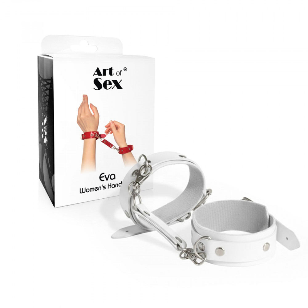 Наручники и ограничения - Наручники из экокожи Art of Sex - Eva, цвет белый 1