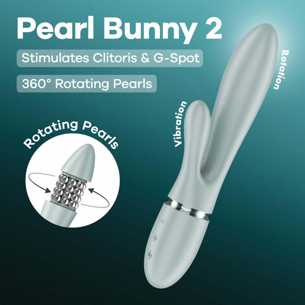 Вибратор-кролик - Вибратор-кролик Satisfyer Pearl Bunny 2 Greygreen 8