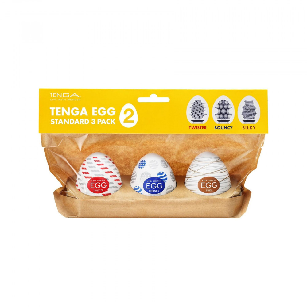 Мастурбатори - Набір мастурбаторів-яєць Tenga Egg Standard 3 Pack 2 (Twister, Bouncy, Silky)