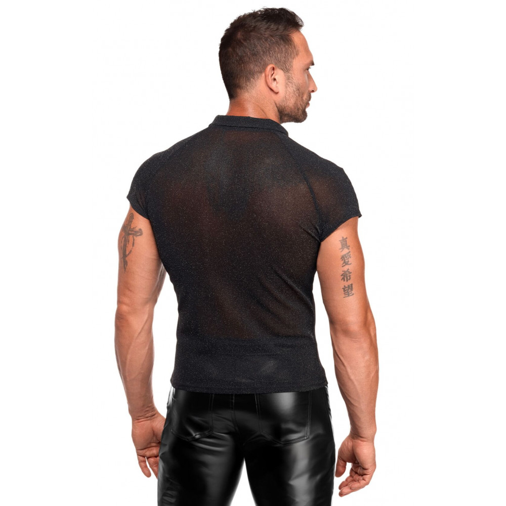 Чоловіча еротична білизна - Чоловіче поло Noir Handmade H082 Onyx veil polo L 2