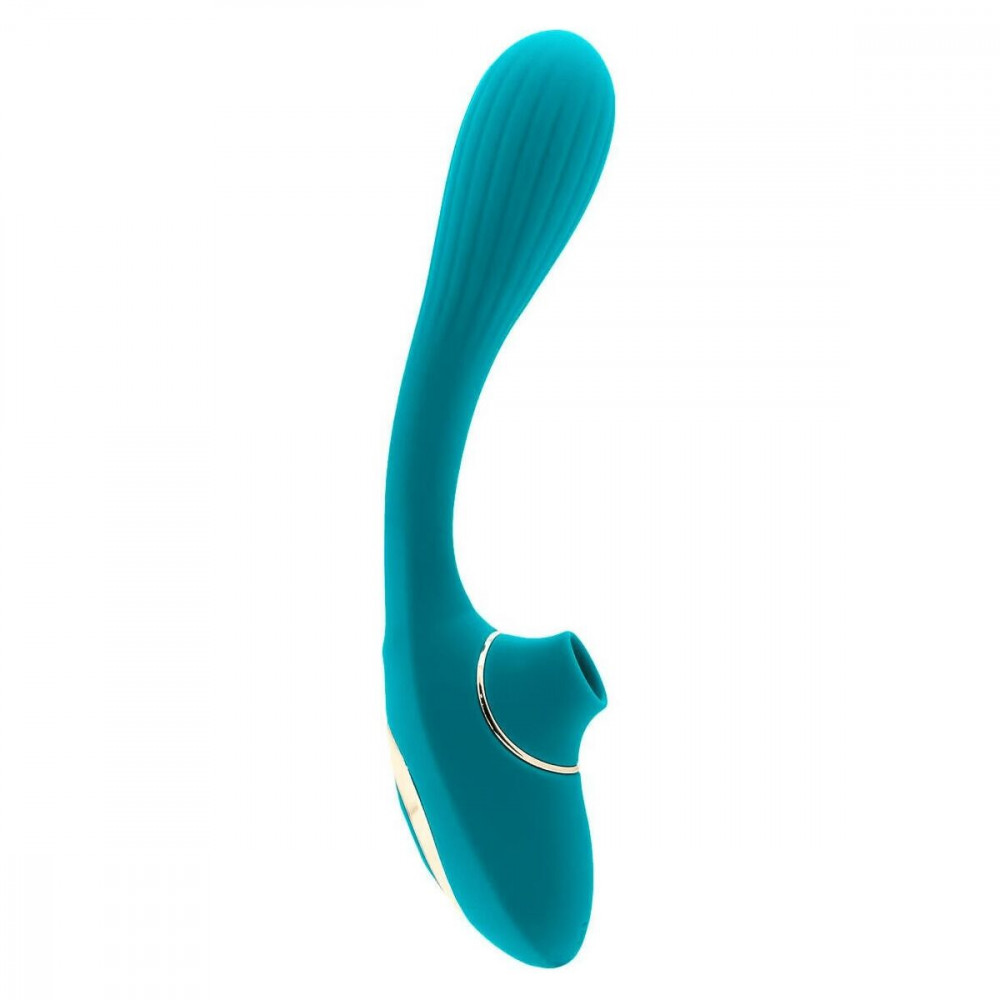 Іграшки для пар - Вібратор S Pleasures Dual Suction - Turquoise 1