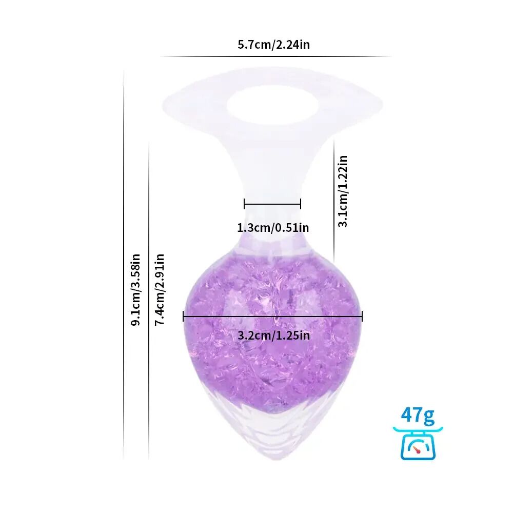 Анальные игрушки без вибрации - Анальная пробка Liebe Seele Heart-shaped Crystal Anal Plug - Purple Small 1