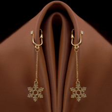 Прикраси для клітора та статевих губ non-pierced clitoral jewelry dangle with snowflake UPKO
