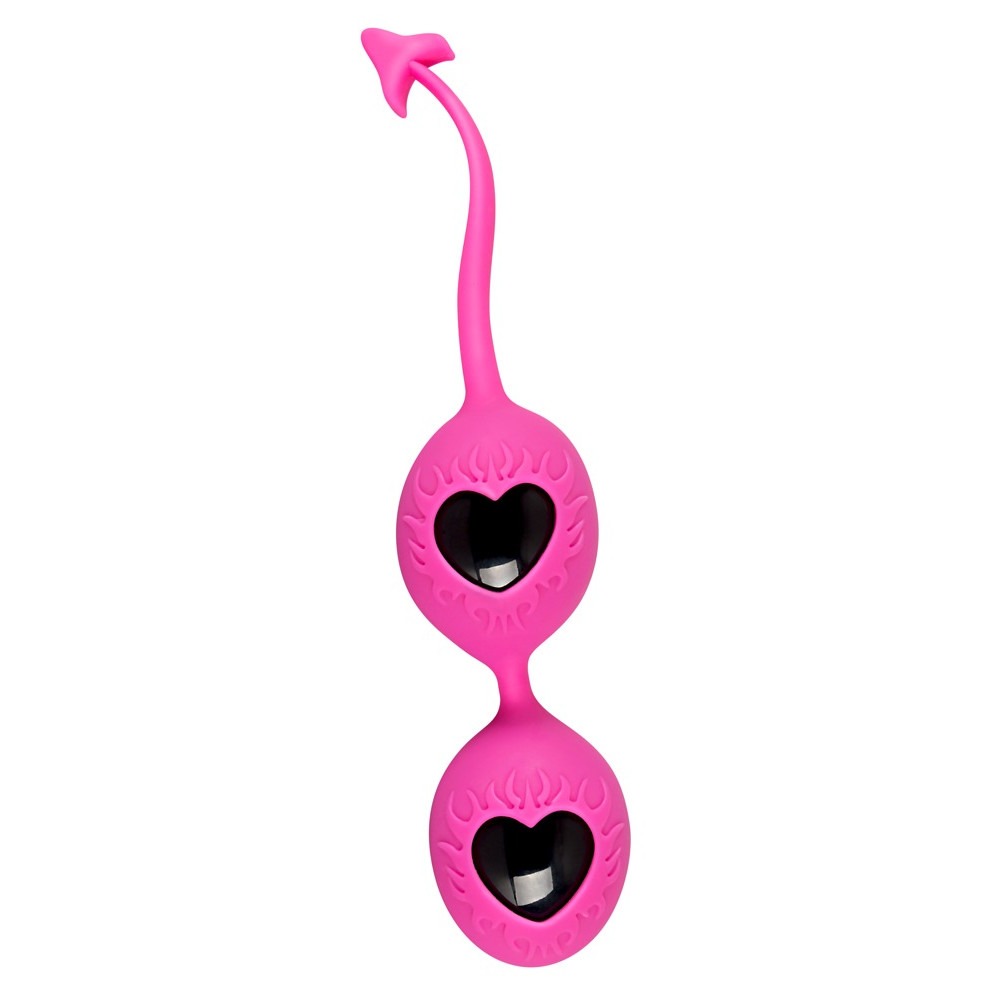 Секс игрушки - Вагинальные шарики со смещенным центром тяжести, розовые, силиконовые Devils Balls 1