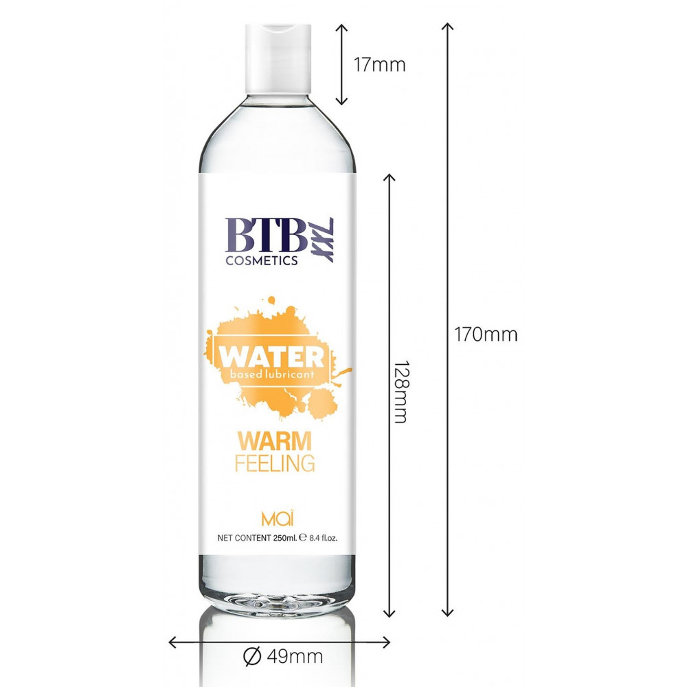Лубриканты - Вагинальный лубрикант на водной основе с согревающим эффектом Mai - BTB Water Based Warm Feeling Lubricant XXL, 250 ml 2