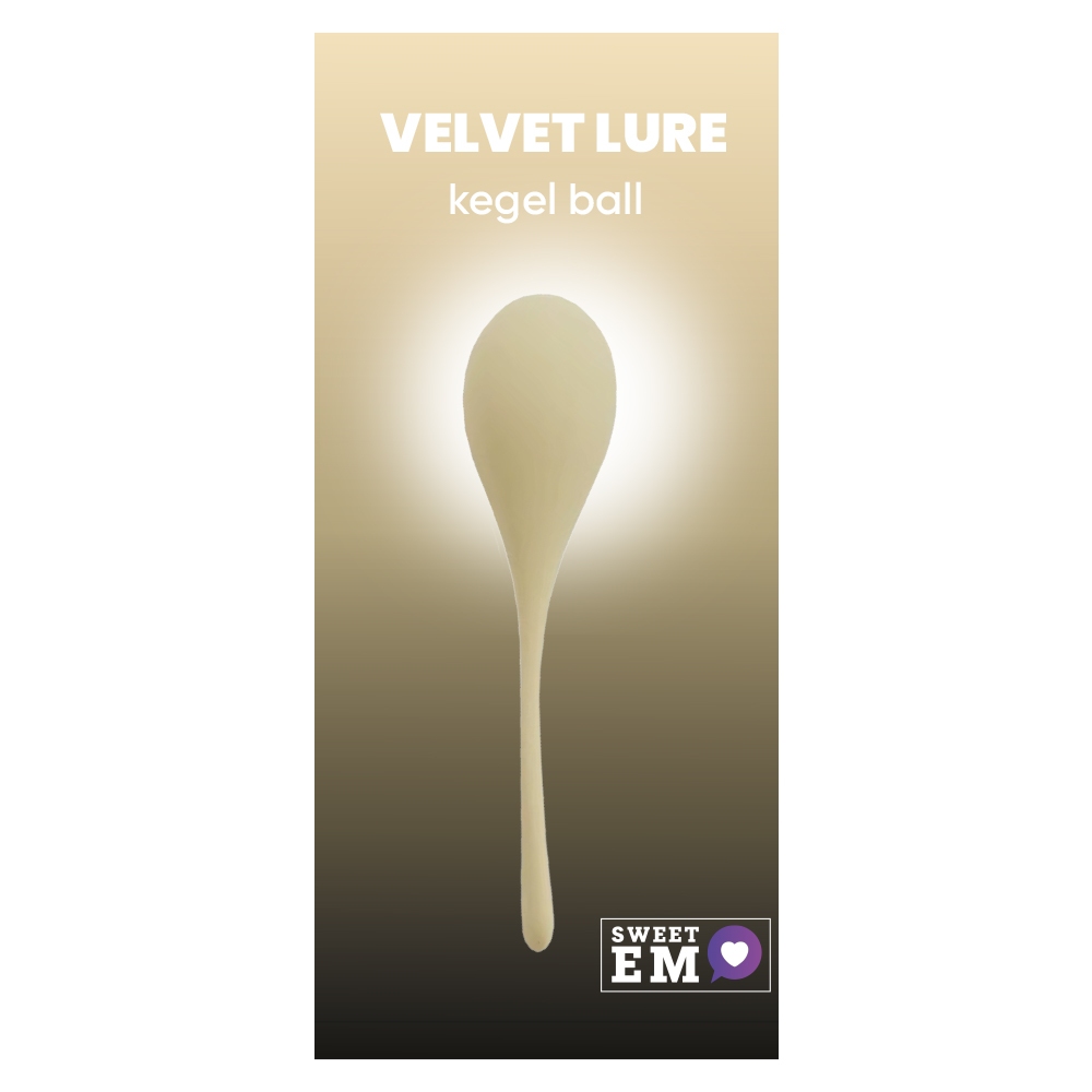 Вагинальные шарики и тренажеры - Вагинальный тренажёр Sweet Em в форме капли, с хвостиком, бежевый, 50 г, 3.3 х 14 см