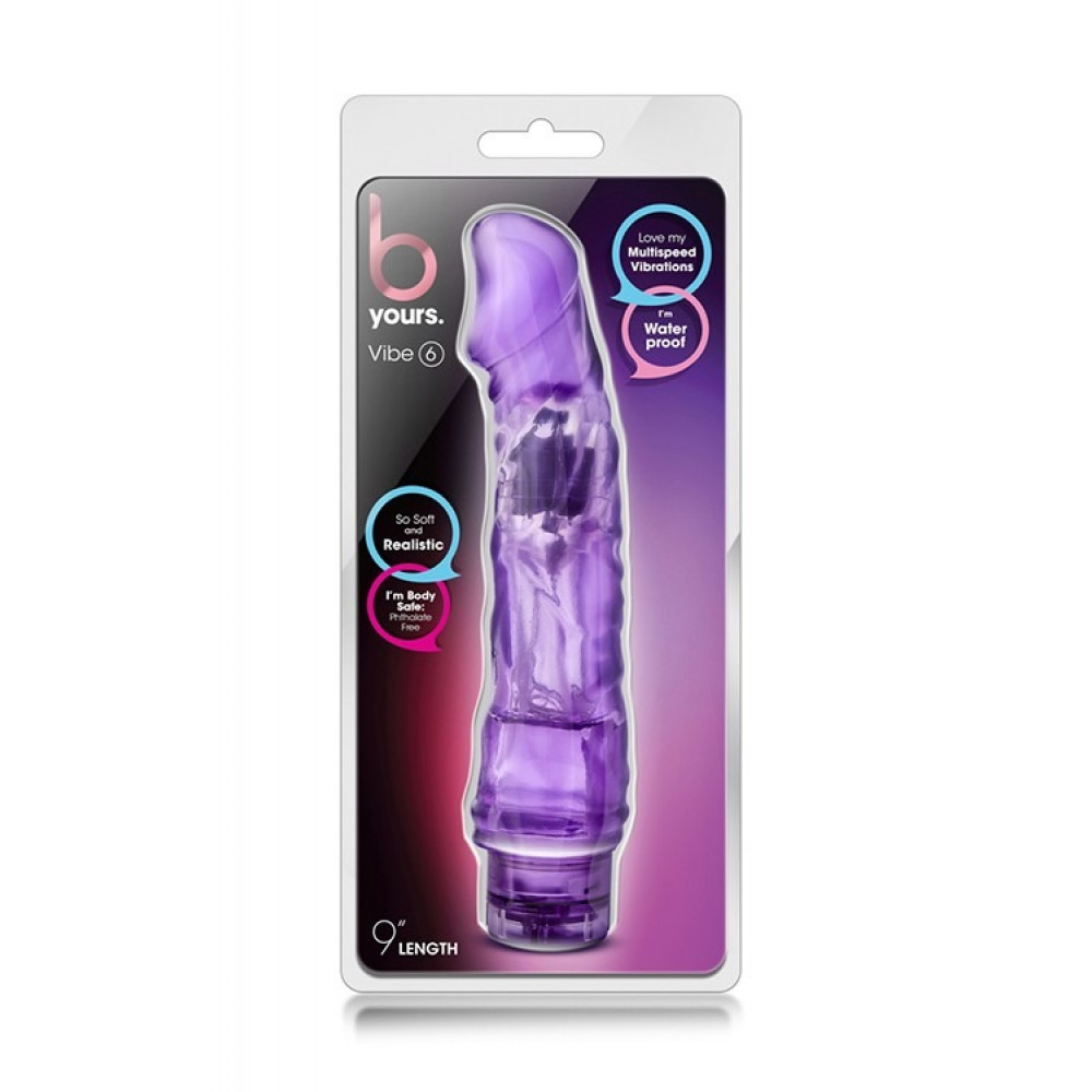 Секс игрушки - Вибратор реалистичный, на батарейках, фиолетовый, 23 х 3.7 см 1