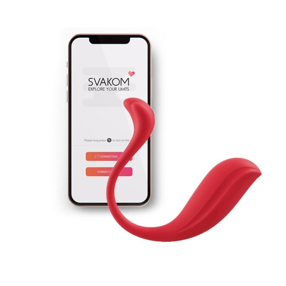 Секс игрушки - Виброяйцо с подключением к приложению, интерактивное Svakom Phoenix Neo 2 красное, 11.8 х 3 см