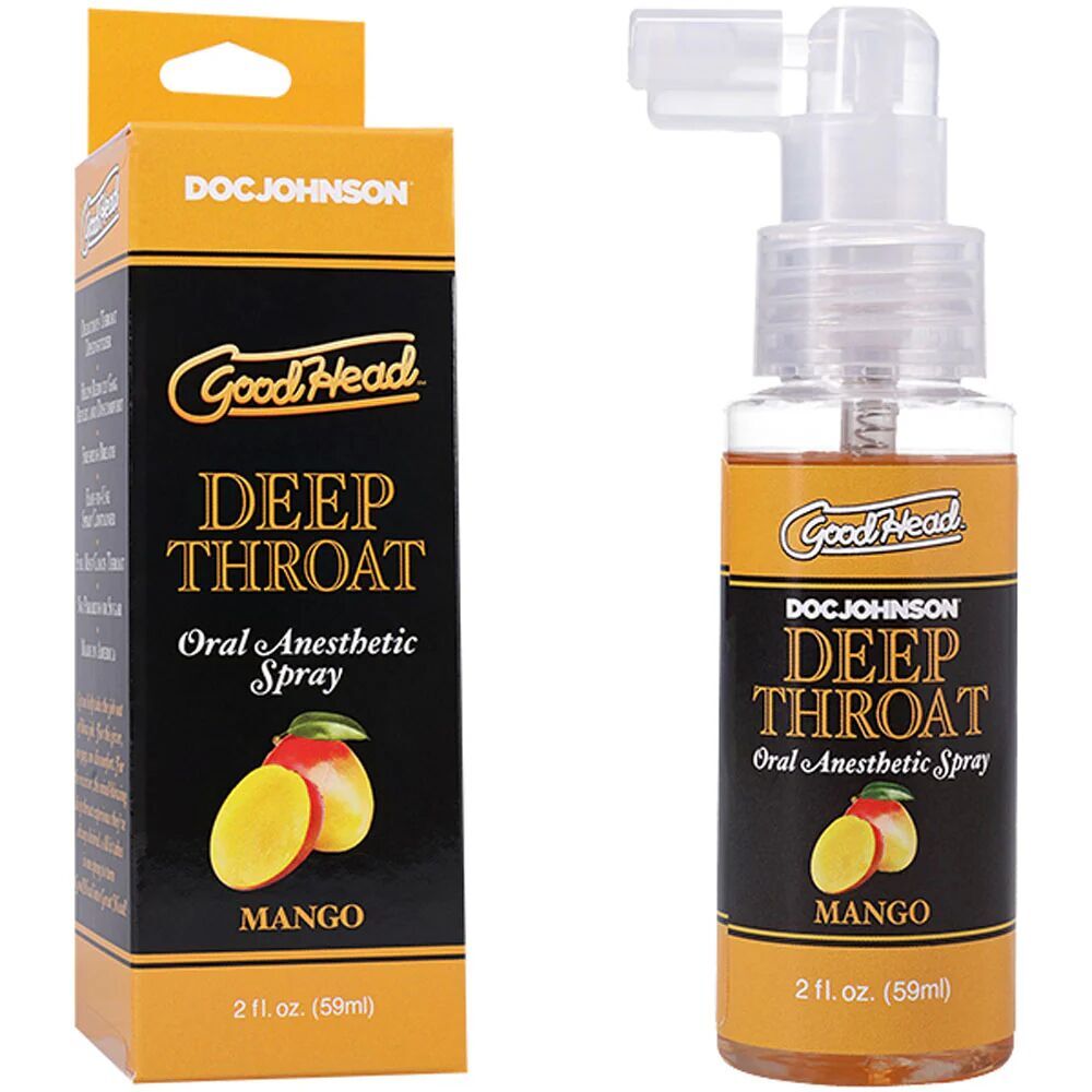  - Спрей для минета Doc Johnson GoodHead DeepThroat Spray – Mango 59мл (мятая упаковка!!!) 2