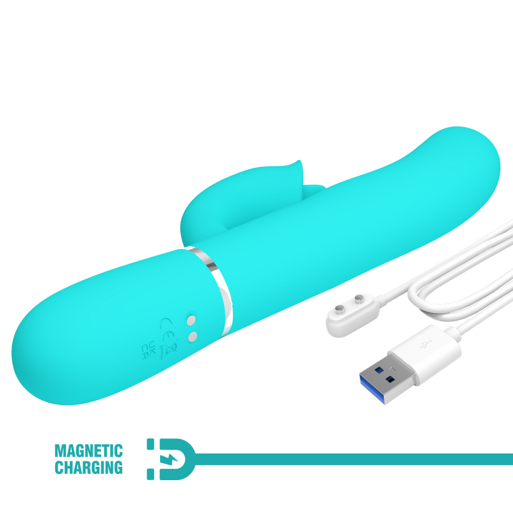 Разное - Пульсатор с клиторальным стимулятором серии Pretty Love - Gigi Green 7 thumping functions 7 licking modes, BW-500035-1 10