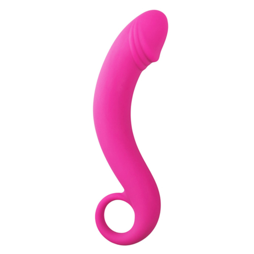 Секс игрушки - Изогнутый фаллоимитатор Curved Dong для простаты розовый, 17.5 см x 3.5 см.