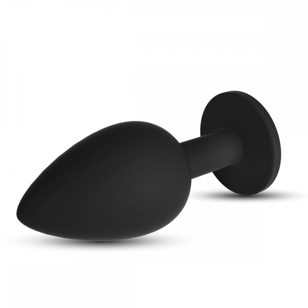 Анальные игрушки без вибрации - Анальная пробка Cuore Crushious, со сменными кристаллами, силиконовая, черная, 7 х 2.7 см, размер S 4