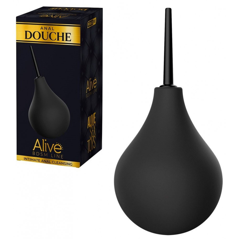 Анальные игрушки - Анальный душ-спринцовка Alive Anal Douche черная, S