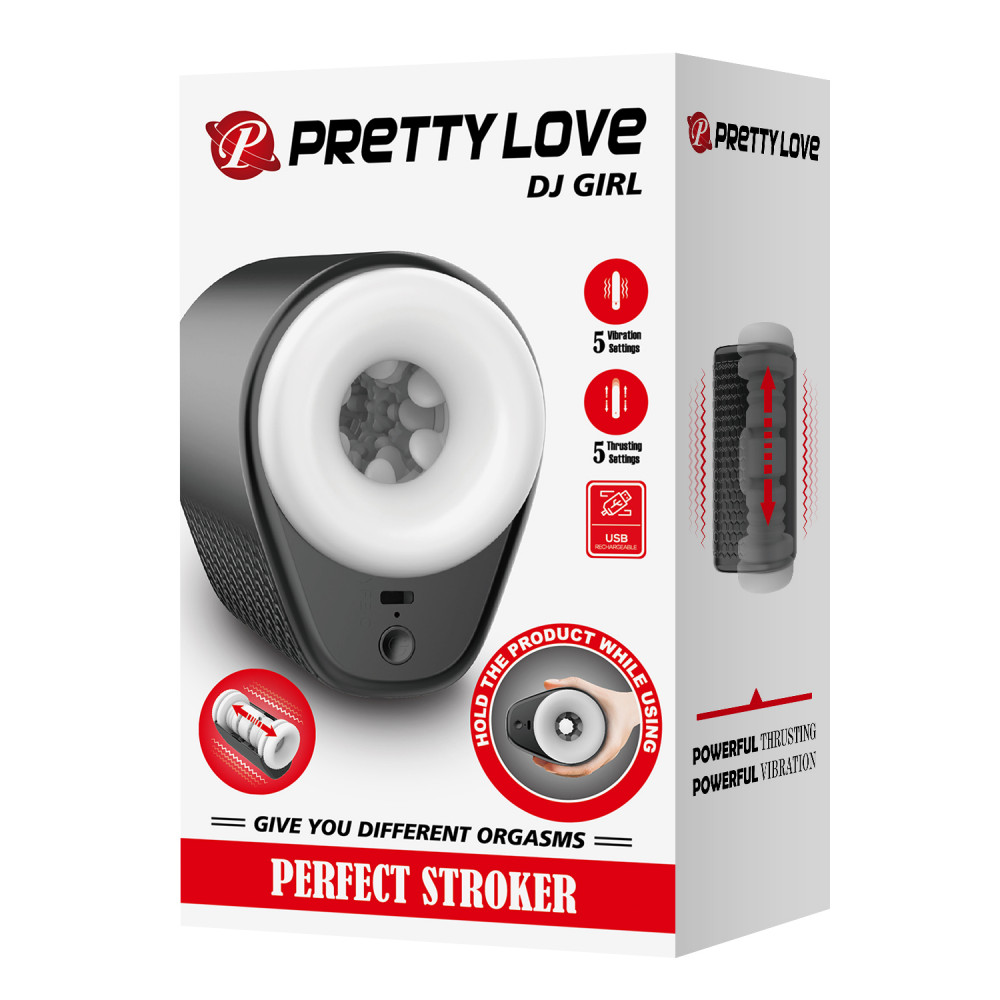 Мастурбаторы с вибрацией - Автоматический мастурбатор сквозной Pretty Love DJ GIRL с вибрацией, 15,6 × 11,1 см 1