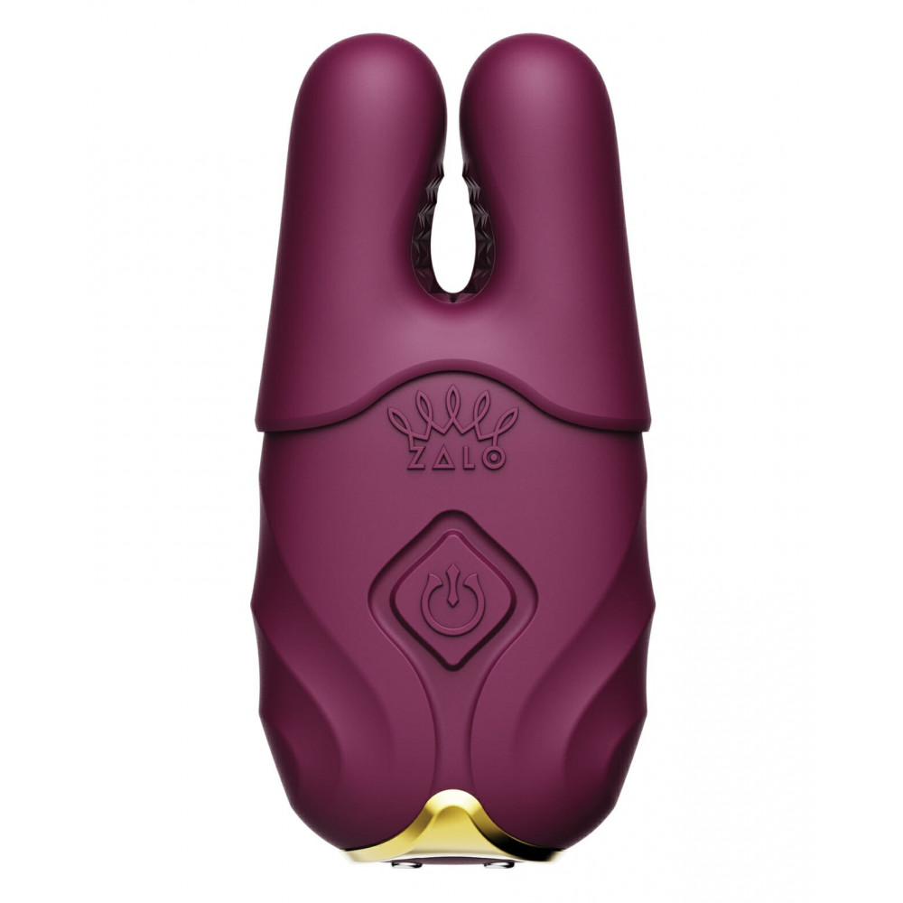 БДСМ игрушки - Беспроводные вибрирующие зажимы для сосков ZALO Nave Vibrating Nipple Clamps фиолетовый 2